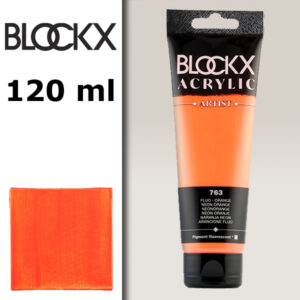 BX087 - 763 - Arancione Fluo 120 ML Acrilico Fine Artist BLOCKX