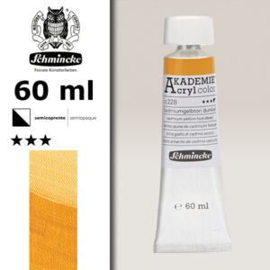 228 - Tinta Giallo Di Cadmio Scuro Colore Acrilico 60 ML Akademie Schmincke