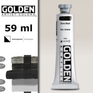 G104 - 1010 Nero Osso S1 Acrilico Extra Fine Heavy Body 59 ML Golden