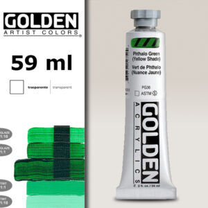G069 - 1275 Verde Ftalo Giallastro S4 Acrilico Extra Fine Heavy Body 59 ML Golden