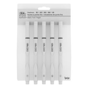 068 - Blister 5 Fineliners Colore Nero Winsor e Newton