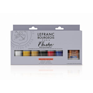 Set 6 Tubi da 20 ML Acrilico Flashe Extra Fine + Vernice Finale Opaca Lefranc Bourgeois