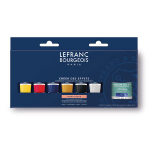 Set 6 Tubi da 20 ML Acrilico Fine +  Medium Fluide Lefranc Bourgeois