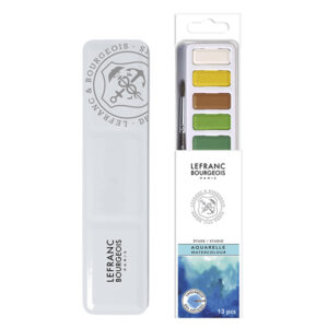 Set Studio Aquarelle 12 Godet Confezione in Metallo Lefranc Bourgeois