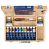 Cassetta in Legno 10 Tubi da 40 ML Olio Fine, 2 Additivi da 75 ML, Spatola, due Pennelli, Tavolozza Lefranc Bourgeois