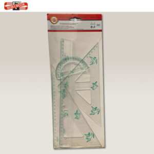 Set Disegno Scuola - Riga 30 cm - Squadra 17, 45° - Squadra 24, 60° - Goniometro 180° Plastica Koh-i-Noor