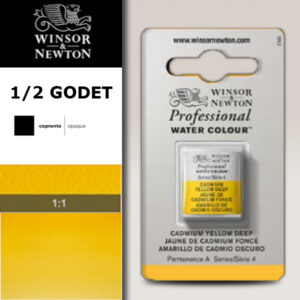 111 - Giallo di cadmio scuro 1/2 Godet Acquerello Professional Winsor e Newton