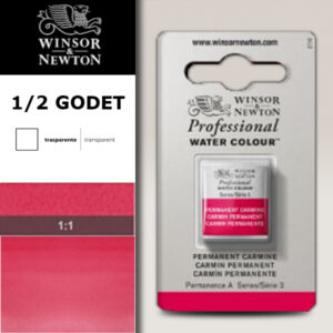 479 - Carminio permanente 1/2 Godet Acquerello Professional Winsor e Newton