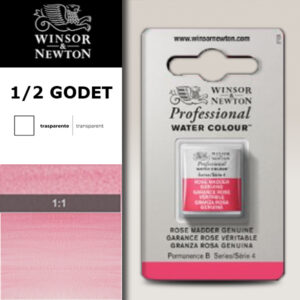 587 - Rosa di garanza naturale 1/2 Godet Acquerello Professional Winsor e Newton