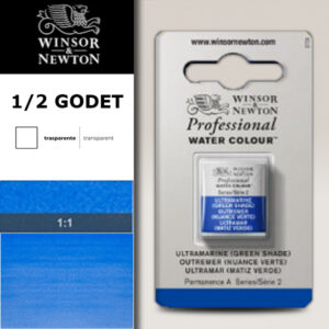 667 - Oltremare - Tonalità verde 1/2 Godet Acquerello Professional Winsor e Newton