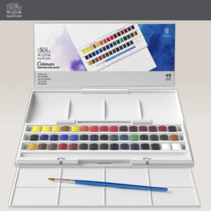 Confezione in Plastica Cotman Acquerelli Set Studio 45 Mezzi Godet Winsor e Newton
