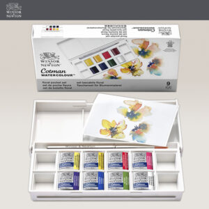 Set Tascabile Floreale Cotman 9 Pz. Mezzi Godet Winsor e Newton