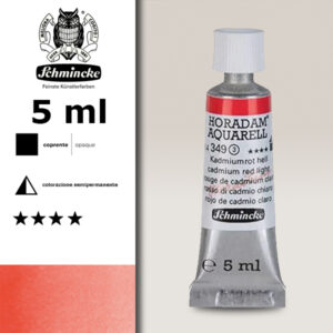 349 - rosso di cadmio chiaro Acquerello 5 ML Horadam Schmincke