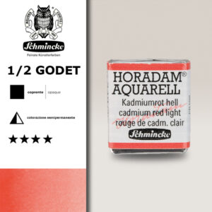 349 - rosso di cadmio chiaro Acquerello 1/2 Godet Horadam Schmincke