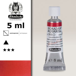 355 - rosso scuro trasparente Acquerello 5 ML Horadam Schmincke
