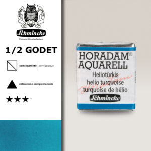 475 - turchese elio Acquerello 1/2 Godet Horadam Schmincke