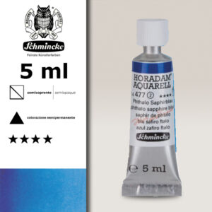 477 - blu safiro ftalo Acquerello 5 ML Horadam Schmincke