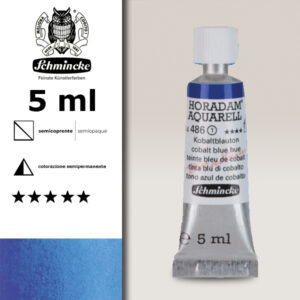 486 - tinta blu di cobalto Acquerello 5 ML Horadam Schmincke