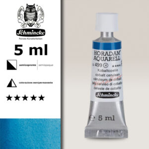 499 - blu ceruleo di cobalto Acquerello 5 ML Horadam Schmincke