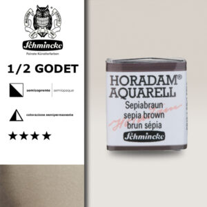 663 - bruno seppia Acquerello 1/2 Godet Horadam Schmincke