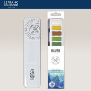 Set Studio Aquarelle 12 Godet Confezione in Metallo Lefranc Bourgeois