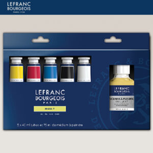 Set 5 Tubi da 75 ML Olio Fine + Medium per dipingere Brillante Lefranc Bourgeois