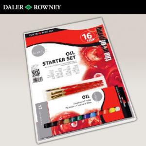 Starter Set Oil 12 Tubetti da 12 ML Olio + 3 Pennelli + 1 Tela Daler Rowney