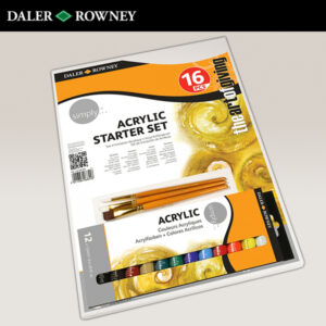 Acrylic Starter Set 12 Tubetti da 12 ML Acrilici + 3 Pennelli + 1 Tela Daler Rowney