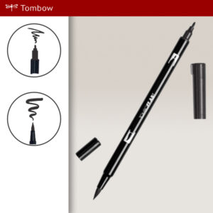 015 - black - Pennarelli Dual Brush Tombow ABT