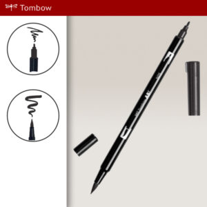 025 - lamp black - Pennarelli Dual Brush Tombow ABT