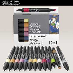 Set 12 + 1 Promarker Manga Steampunk Winsor e Newton