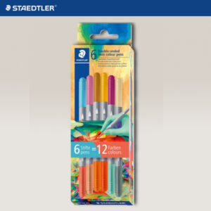 Set 6 Penne Bicolore a Doppia Punta Trendline Multiverse Staedtler