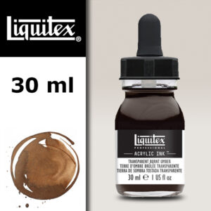 130 - Terra d'Ombra Bruciata Trasparente 30 ML Acrylic Ink! Liquitex