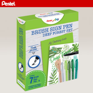 Set 7 Brush Sign Pen "Deep Forest" + Sketching Book