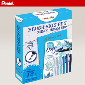 Set 7 Brush Sign Pen "Ocean Dream" + Sketching Book