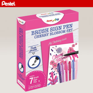 Set 7 Brush Sign Pen "Cherry Blossom" + Sketching Book