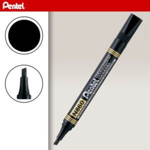 Marker Permanent Nero punta scalpello 4,5 mm, Pentel