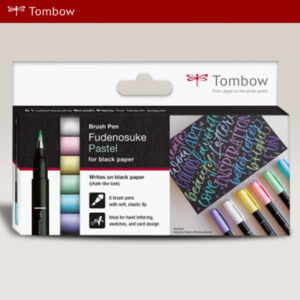 Marker Brush Pens 6 Penn Fudenosuke Pastel Tombow